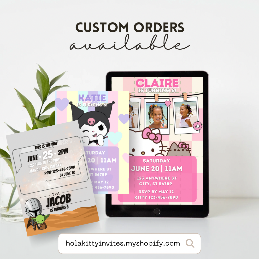 Custom order digital party invitation