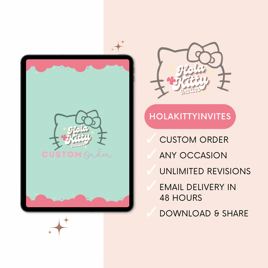 Custom order digital party invitation
