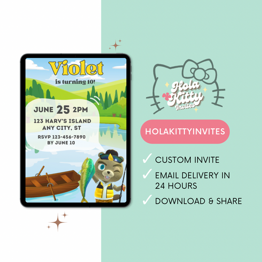 Animal Crossing birthday invitation, digital download