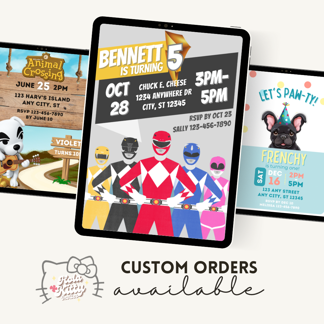Custom order digital party invitation