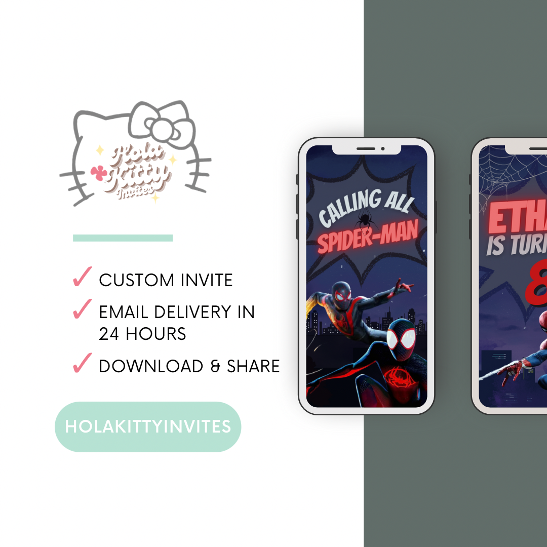 Spider-Man birthday video invitation, digital download