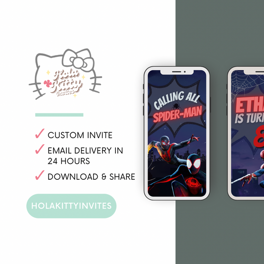 Spider-Man birthday video invitation, digital download