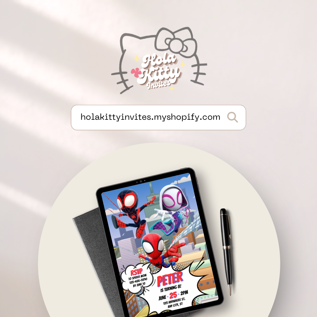 Spidey and His Amazing Friends birthday invitation, digital download