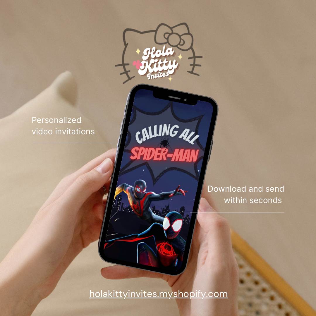 Spider-Man birthday video invitation, digital download