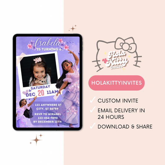 Encanto custom photo birthday invitation, digital download