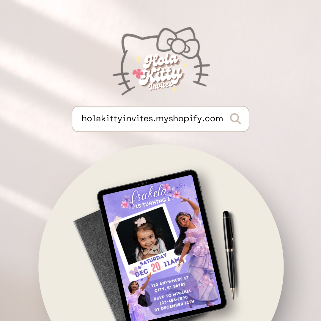 Encanto custom photo birthday invitation, digital download