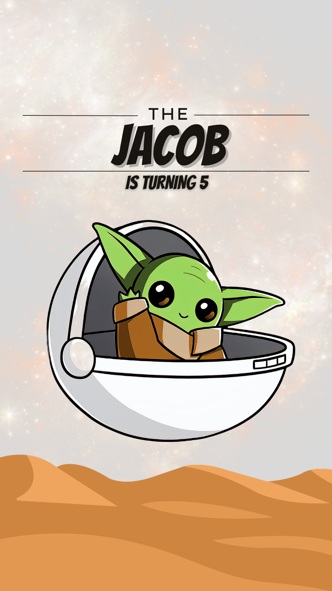 Mandalorian birthday video invitation, digital download