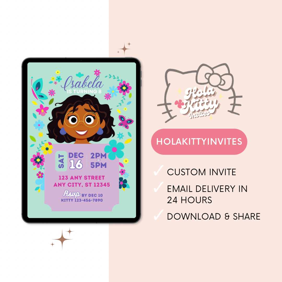 Encanto birthday invitation, digital download