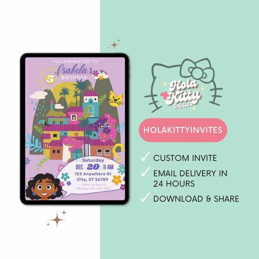 Encanto birthday invitation, digital download