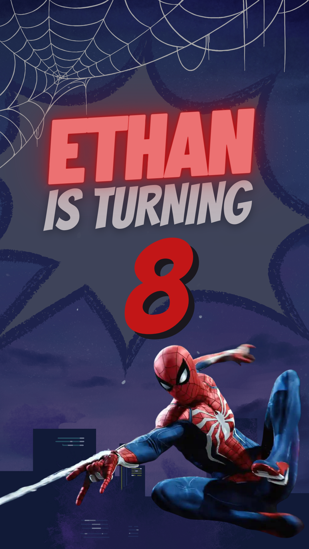 Spider-Man birthday video invitation, digital download