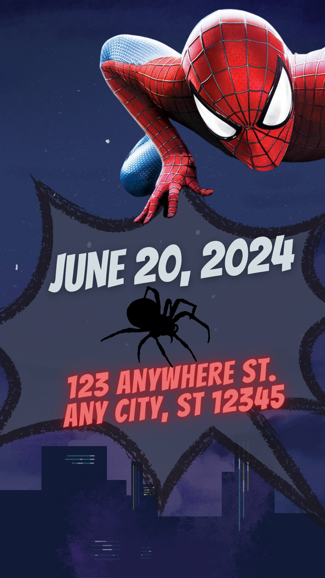 Spider-Man birthday video invitation, digital download