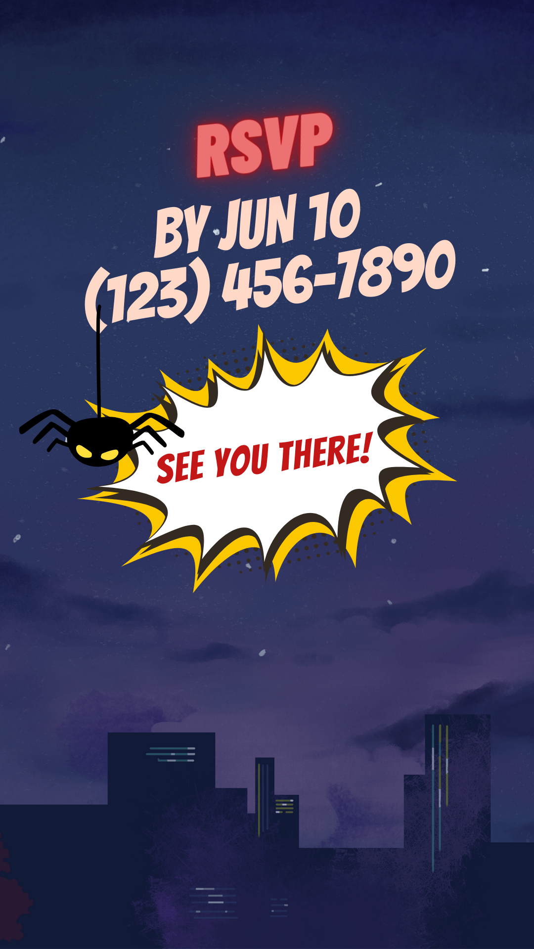 Spider-Man birthday video invitation, digital download